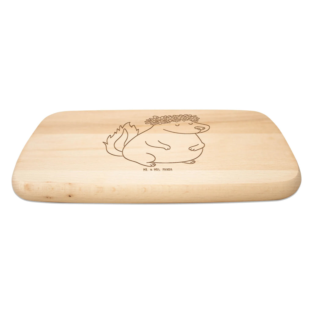 Serving board skunk Girl Schneidebrett Holz, Küchenbrett, Schneidebrett, Holzbrett, Frühstücksbrett, Frühstücksbrettchen, Stinktier, Skunk, Raubtier, Namaste, Stinki, Stinker, Wildtier, Yoga