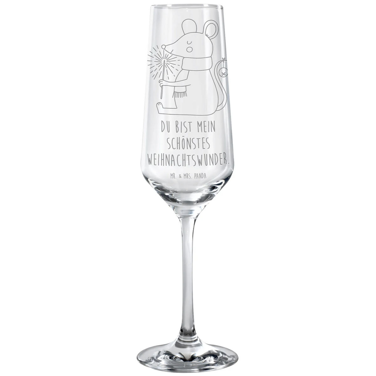 Sektglas Maus Weihnachten