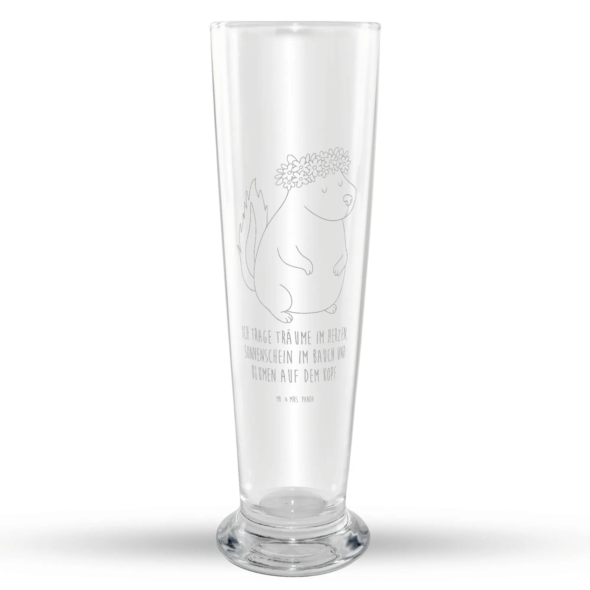 Weizenglas Stinktier Mädchen Weizenbier Glas, Bierglas, Weizen Glas, Mr & Mrs Panda Weizenglas, Bier Glas, Weißbierglas, Stinktier, Skunk, Namaste, Stinker, Raubtier, Stinki, Yoga, Wildtier