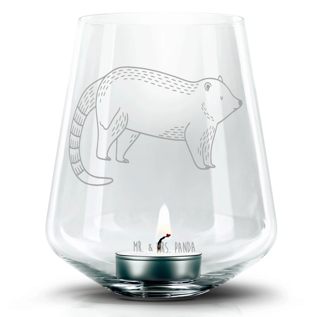 Gravur Teelicht Nasenbär Teelicht, Teelichthalter, Romatisches Windlicht, Windlicht aus Glas, Gravur Windlicht, Tiermotive, Gute Laune, lustige Sprüche, Tiere, Bär, Rüsselbär, Nasenbären, Nasenbär