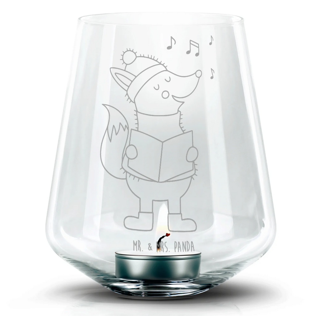 Windlicht Fuchs Sänger Windlicht aus Glas, Teelichthalter, Romatisches Windlicht, Teelicht, Gravur Windlicht, Winter, Weihnachten, Weihnachtsdeko, Nikolaus, Advent, Heiligabend, Wintermotiv, Sänger, Weihnachtslieder, Singen, Füchse, Geschenk Sänger, Fuchs
