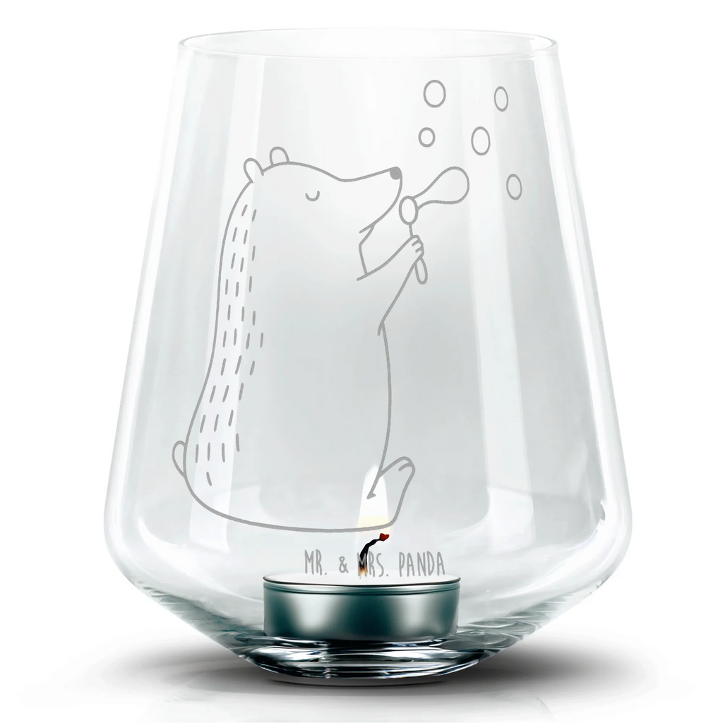 Gravur Windlicht Bär Seifenblasen Gravur Windlicht, Teelicht, Romatisches Windlicht, Windlicht aus Glas, Teelichthalter, Bär, Teddy, Teddybär, Seifenblasen Bär Lustig Sein Glücklich Traurig Happy
