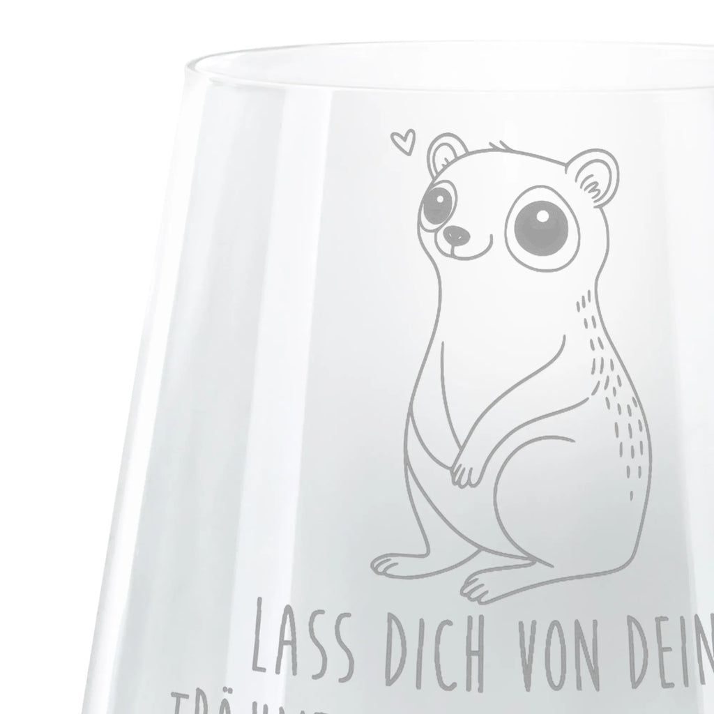 Engraved Wind Light Slow loris Happy Windlicht aus Glas, Teelichthalter, Romatisches Windlicht, Gravur Windlicht, Teelicht, Tiermotive, Gute Laune, lustige Sprüche, Tiere, Niedlich, Plumplori, Glück