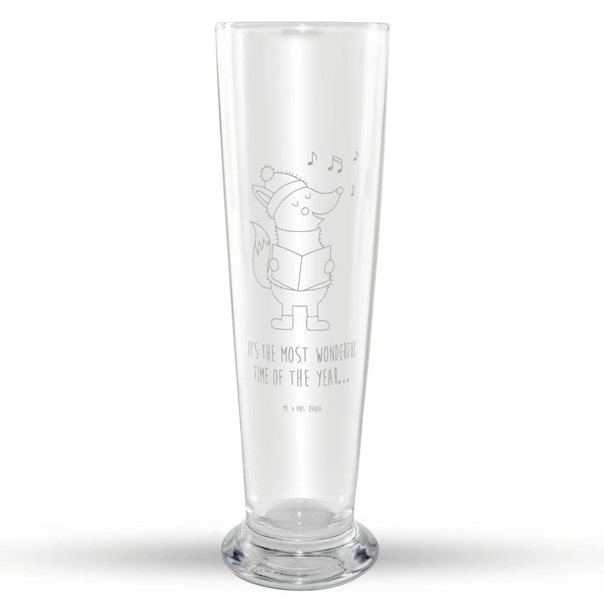 Weizenglas Fuchs Sänger Bierglas, Weizenbier Glas, Weißbierglas, Bier Glas, Mr & Mrs Panda Weizenglas, Weizen Glas, Weihnachten, Winter, Weihnachtsdeko, Nikolaus, Advent, Heiligabend, Wintermotiv, Singen, Sänger, Fuchs, Füchse, Geschenk Sänger, Weihnachtslieder