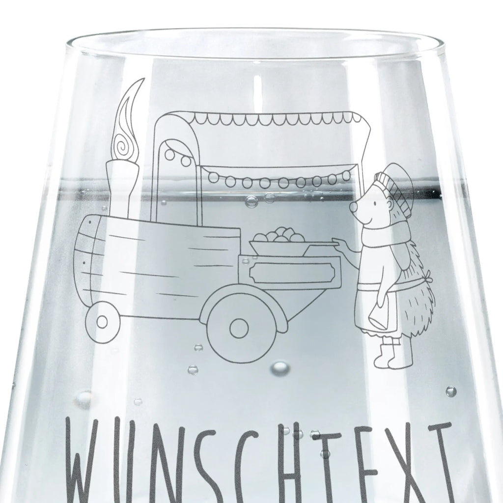 Personalized Drinking Glass hedgehog Chestnuts Winter, Christmas, Christmas time, snow
