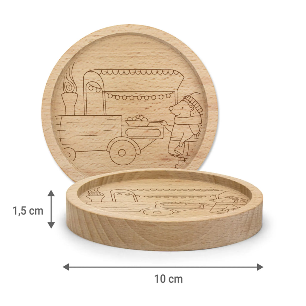 Holz Untersetzer Igel Maronen Untersetzer, Holz Untersetzer, Untersetzer graviert, Gravierte Untersetzer, Winter, Weihnachten, Weihnachtsdeko, Nikolaus, Advent, Heiligabend, Wintermotiv, Maronen, Weihnachtsmarkt, Duft, Kastanien