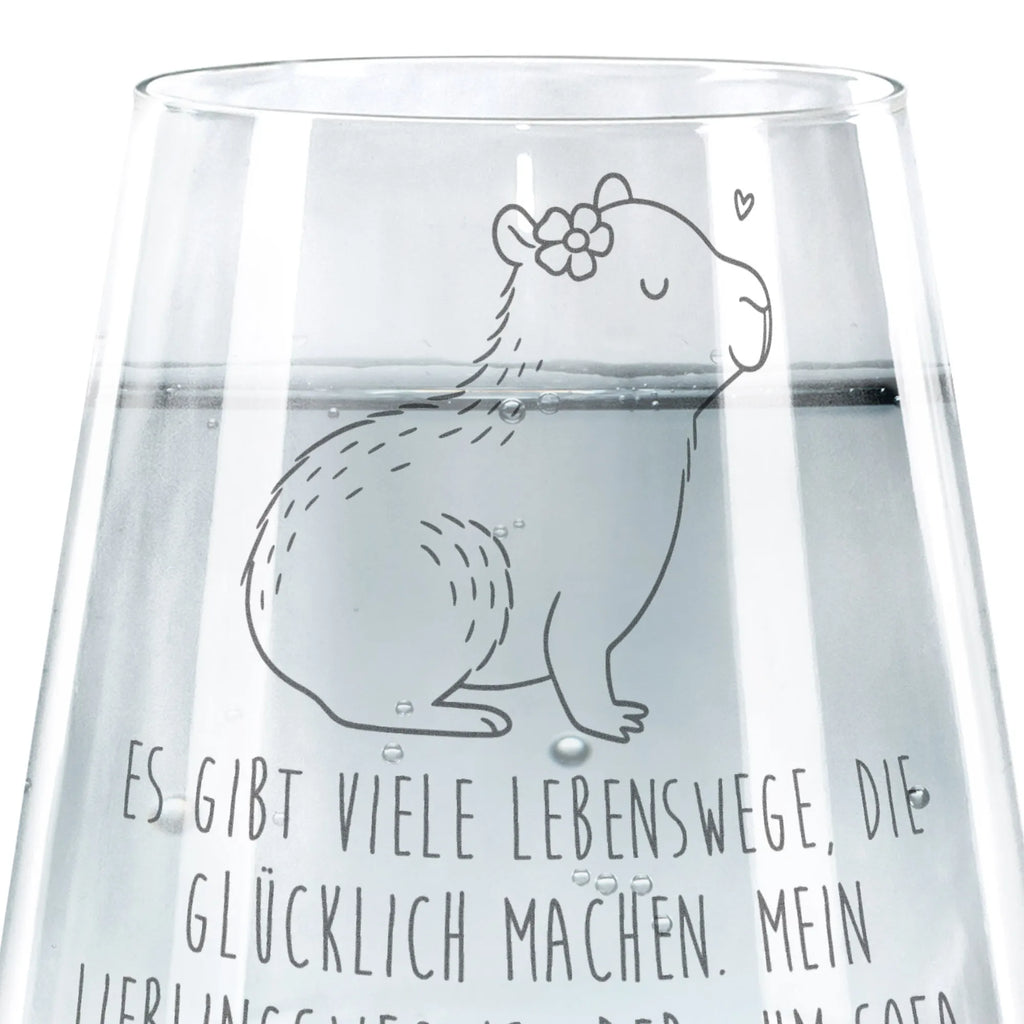 Drinking glass Capybara flower small animals, cute, funny, cute animal motives, hand drawn, small world, funny sayings, good mood, happy, gifts, gift ideas, special gifts, animal lover, card