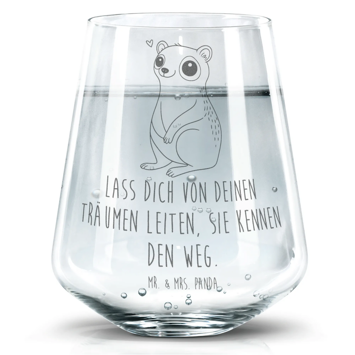 Drinking glass Slow loris Happy card, gift ideas, gifts, small animals, cute, cute animal motives, hand drawn, funny sayings, good mood, special gifts, animal lover