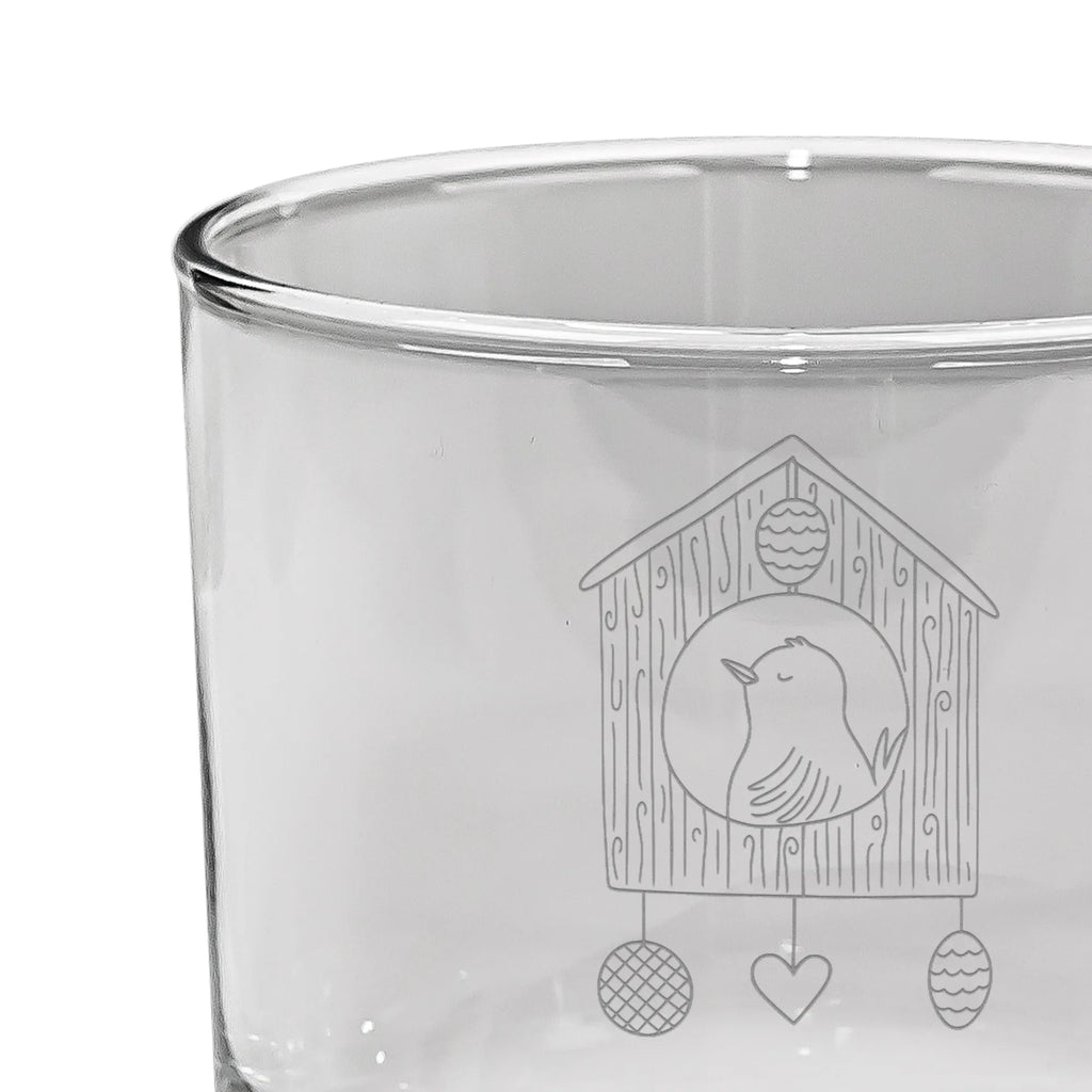 Personalized Whiskey Glass birdhouse Home small animals, cute, funny, cute animal motives, hand drawn, small world, funny sayings, good mood, happy, gifts, gift ideas, special gifts, animal lover, card, bird, moving gift, moving out, moving in, house, home sweet home, house building, birdhouse, gift