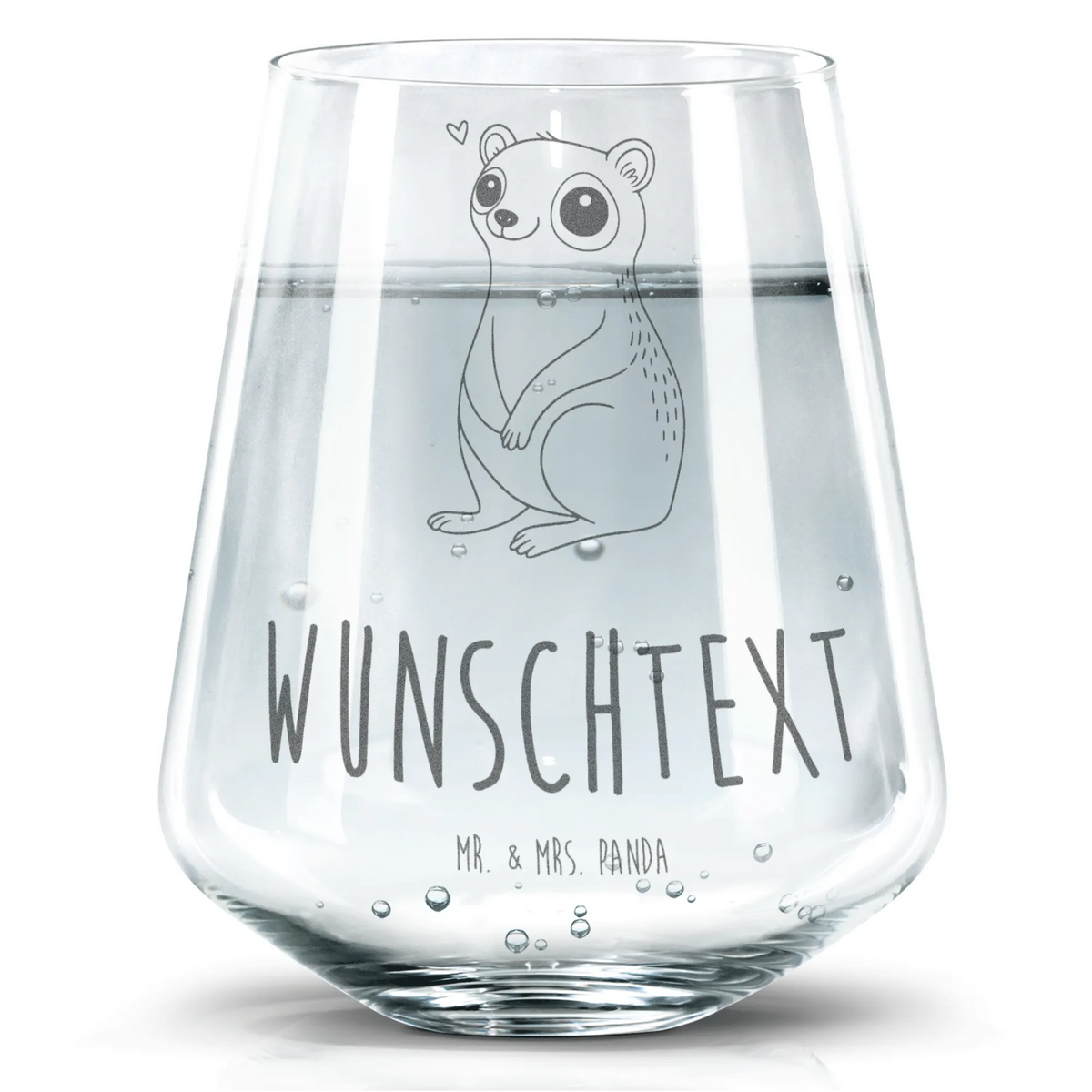 Personalized Drinking Glass Slow loris Happy small animals, cute, funny, cute animal motives, hand drawn, small world, funny sayings, good mood, happy, gifts, gift ideas, special gifts, animal lover, card