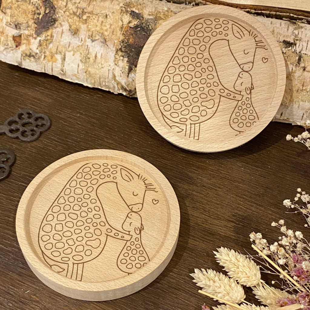 Holz Untersetzer Giraffe Kind Untersetzer graviert, Gravierte Untersetzer, Holz Untersetzer, Untersetzer, Afrika, Wildtiere, Lieblingsmensch, Giraffe, Tochter, Mutter, Sohn, Mama, Kind