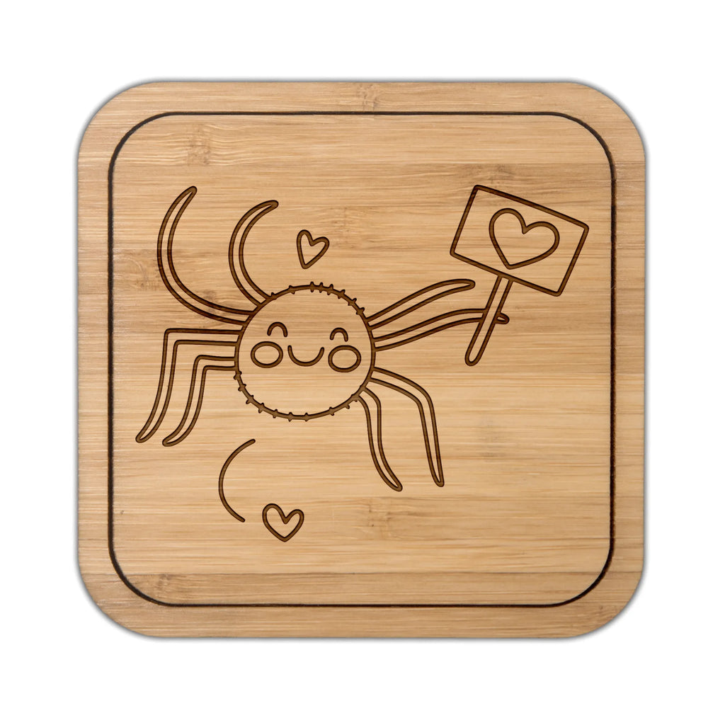 Square coaster Spider Agatha Motivation giveaways, gifts, coasters, square, set, gift, glasses, breakfast, glass coasters, presents, wood, party, glass, Spider Agathe, Spider, Agathe, Videos, Merchandise