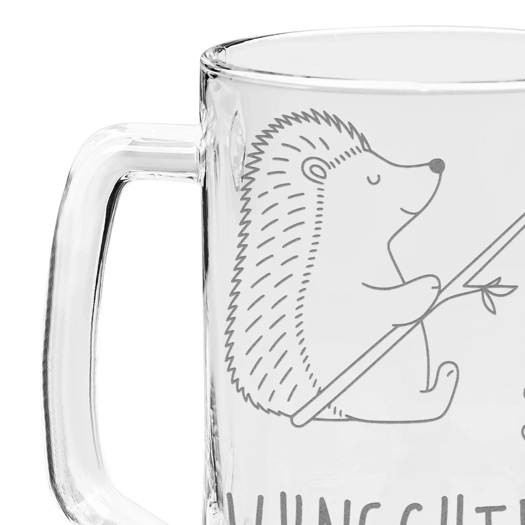 Personalizowany kufel do piwa z grawerem jeż Grillowanie Motywy zwierzęce, dobra energia, zabawne powiedzonka, zwierzęta
