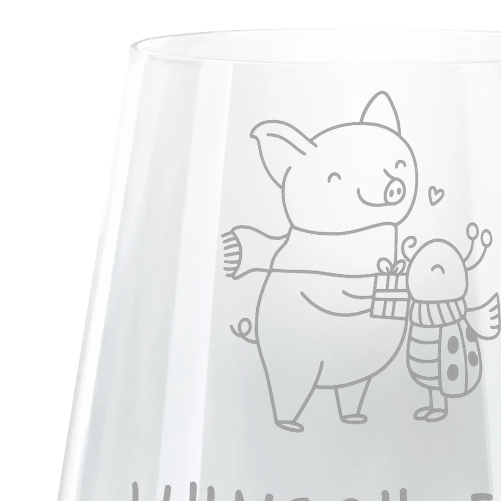 Personalized Engraved Lantern Glow Pig Snuggle Winter, Christmas, Christmas time, snow