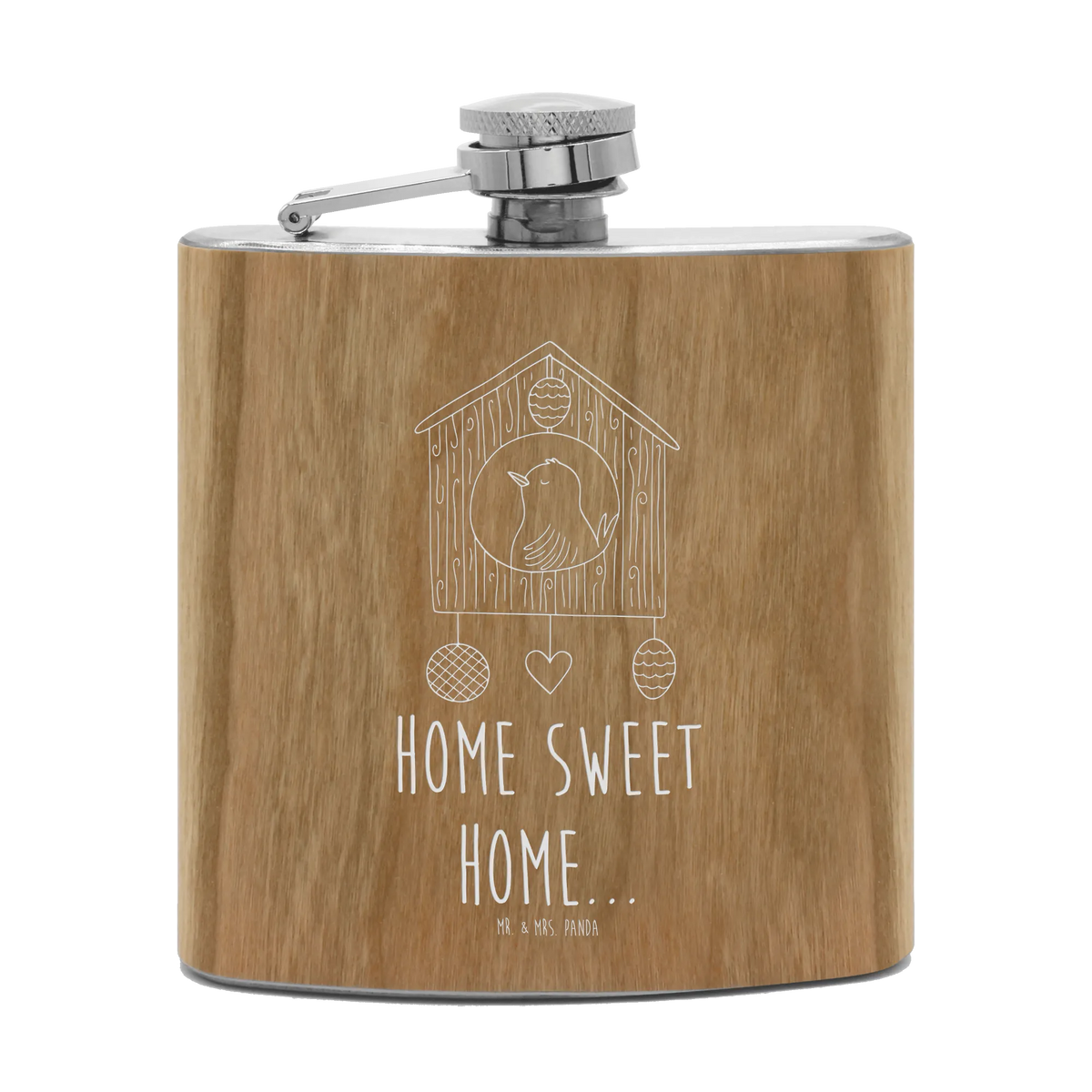 Hipflask birdhouse Home small animals, cute, funny, cute animal motives, hand drawn, small world, funny sayings, good mood, happy, gifts, gift ideas, special gifts, animal lover, card, bird, house building, moving gift, house, moving out, birdhouse, home sweet home, gift, moving in
