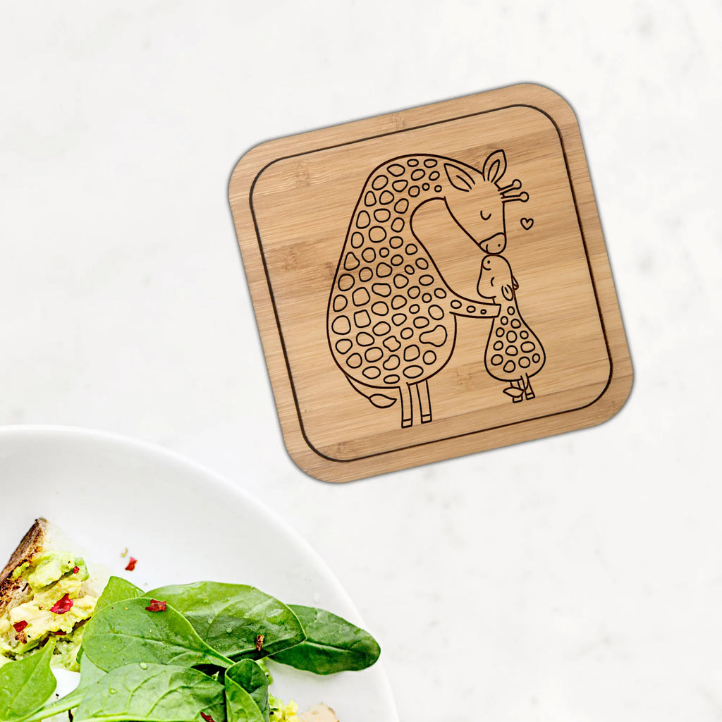 Square coaster giraffe child glass coasters, party, square, presents, glass, glasses, wood, giveaways, gift, coasters, set, breakfast, gifts, Africa, favourite person, son, child, giraffe, daughter, mother, mum
