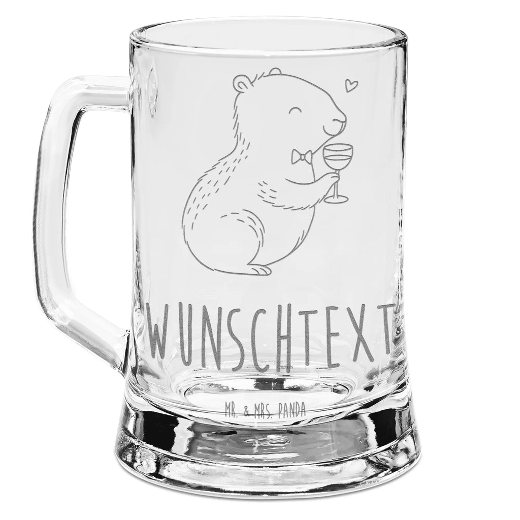Personalizowany kufel do piwa z grawerem kapibara wino Motywy zwierzęce, dobra energia, zabawne powiedzonka, zwierzęta