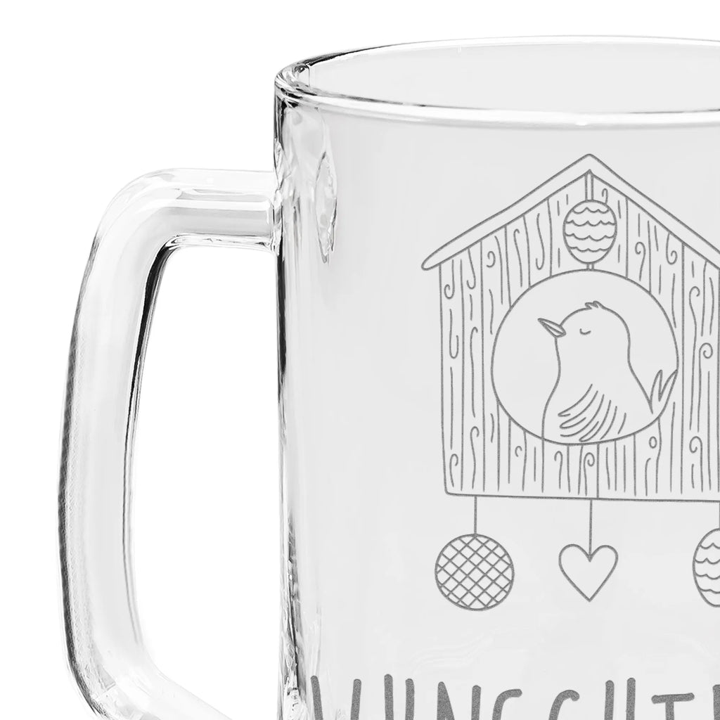 Personalizowany kufel do piwa z grawerem ptasi domek Strona główna Motywy zwierzęce, dobra energia, zabawne powiedzonka, zwierzęta