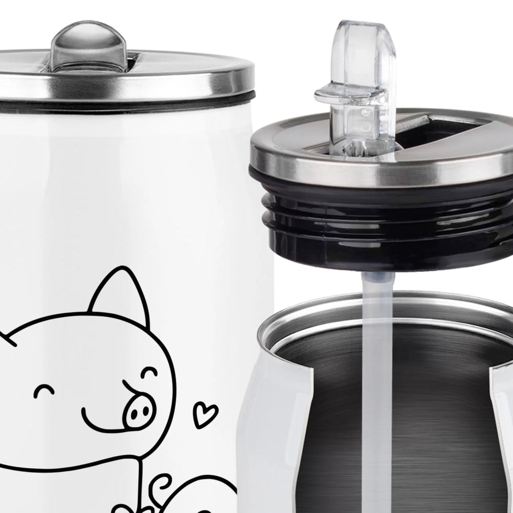 Personalized Beverage Cans Drinking Bottle Glow Pig Snuggle Winter, Christmas, Christmas time, snow