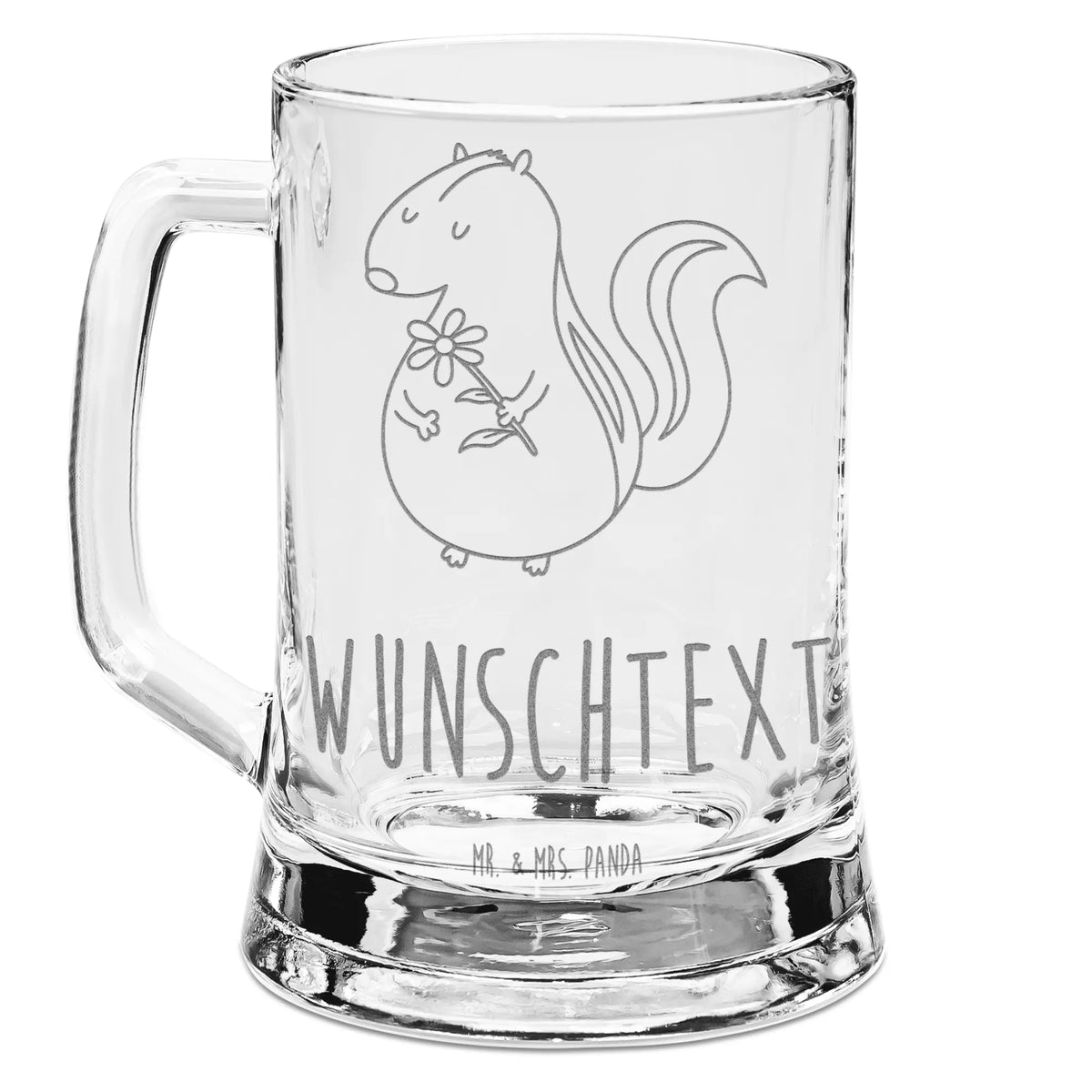 Personalized Engraved Beer Mug skunk flower Skunk, dreams, wild animal, skunk, daydreamer, predator, stink, dreamy, stinker
