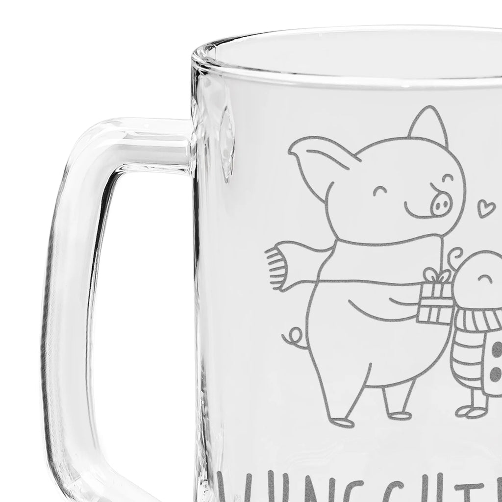 Personalizowany kufel do piwa z grawerem Rozgrzana Świnka Smörle Zima, Boże Narodzenie, dekoracje świąteczne, Mikołaj, Adwent, Wigilia, zimowy motyw