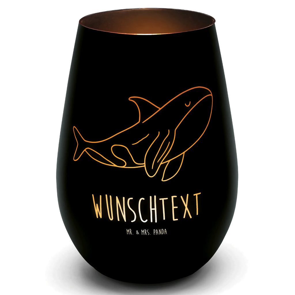 Złoty świecznik spersonalizowany Orka Zwierzeta morskie, Morze, Wakacje