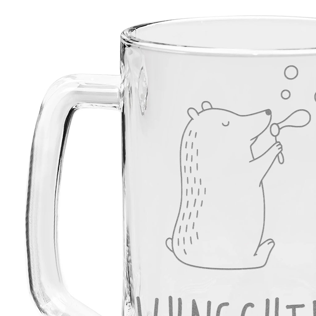 Personalizowany kufel do piwa z grawerem niedźwiedź bańki mydlane Niedźwiedź, Miś, Pluszowy miś