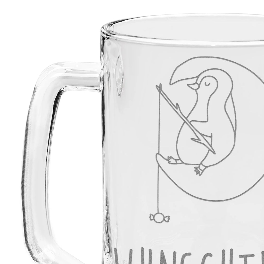 Personalized Engraved Beer Mug Penguin moon Penguin, North Pole, Winter, Penguins, penguins, guest room, sleep, falling asleep, saying, bedroom, night's rest, insomnia