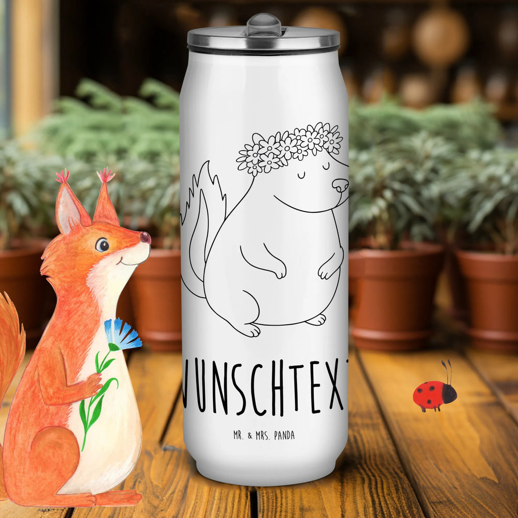 Personalized Beverage Cans Drinking Bottle skunk Girl Skunk, Wild animal, Laugh, Predator, Love, Yoga, Stinky, Stinker, Live, Namaste