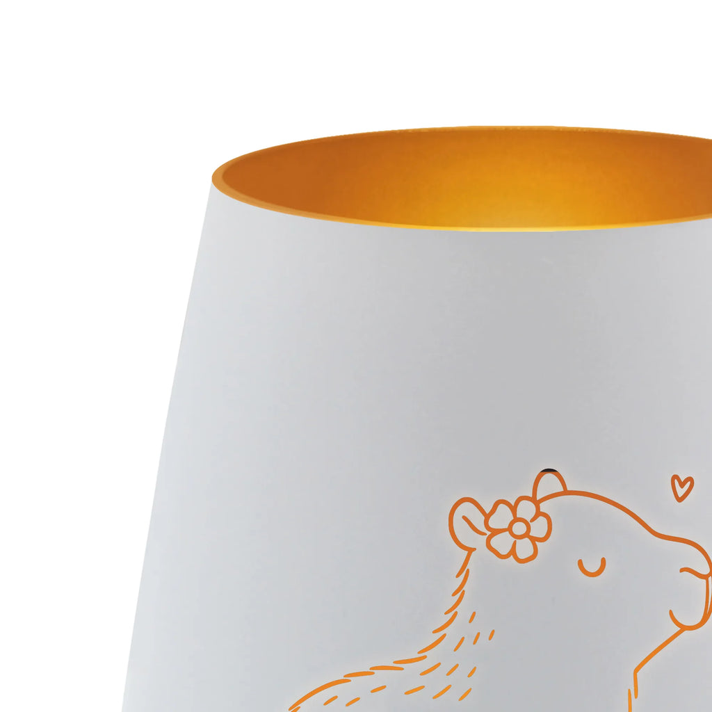 Gold Personalized Lantern Capybara flower small animals, cute, funny, cute animal motives, hand drawn, small world, funny sayings, good mood, happy, gifts, gift ideas, special gifts, animal lover, card