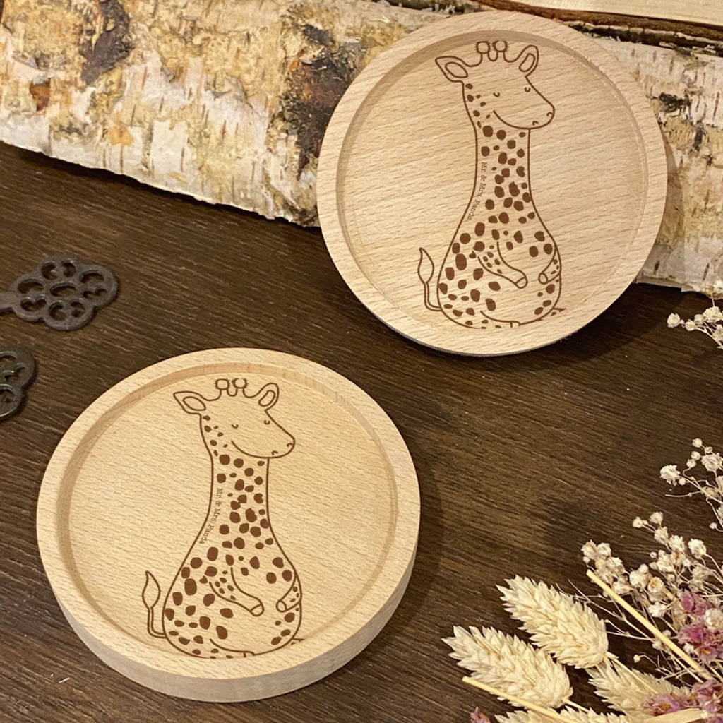 Holz Untersetzer Giraffe Zufrieden Untersetzer graviert, Holz Untersetzer, Gravierte Untersetzer, Untersetzer, Afrika, Wildtiere, Zufrieden, Giraffe, Abenteuer, Glück