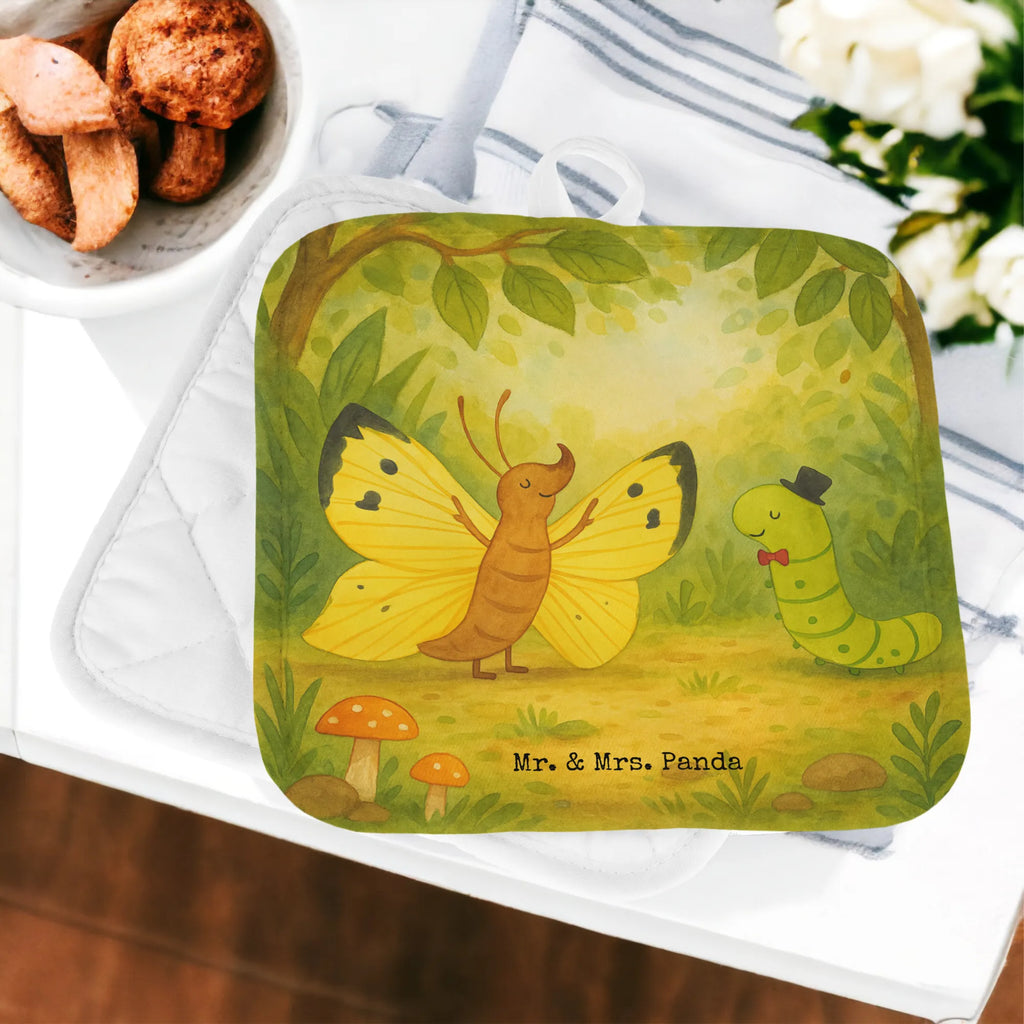 2er Set Topflappen  Raupe Schmetterling Design Topflappen, Topfuntersetzer, Ofenhandschuh, Topflappen Set, Topflappen lustig, Topflappen mit Spruch, Ofenhandschuhe, Topfhandschuhe, Topfhandschuh, Topflappenset, Topflappen 2er Set, Schöne Topflappen, Tiermotive, Gute Laune, lustige Sprüche, Tiere, Raupe, Schmetterling, Zitronenfalter, Entwicklung, Erwachsen werden, Kokon, Hut, Hütchen, Schönheit, Aufwachsen