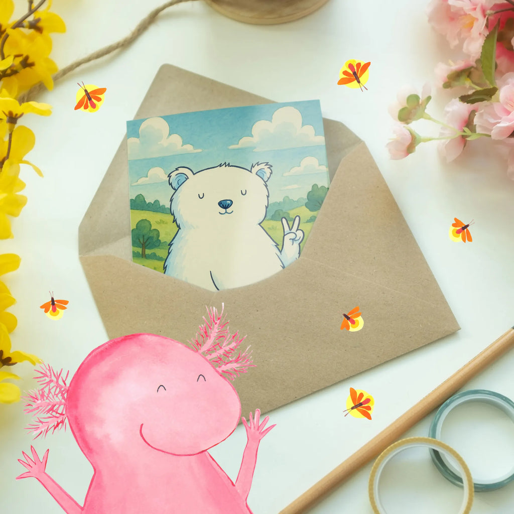 Grußkarte Eisbär Faul Design Grußkarte, Klappkarte, Einladungskarte, Glückwunschkarte, Hochzeitskarte, Geburtstagskarte, Karte, Ansichtskarten, Bär, Teddy, Teddybär, Eisbär, Nordpol, Faul, Entspannen, Relaxen, Büro, Arbeit, Bürojob, Arbeitsplatz, Homeoffice