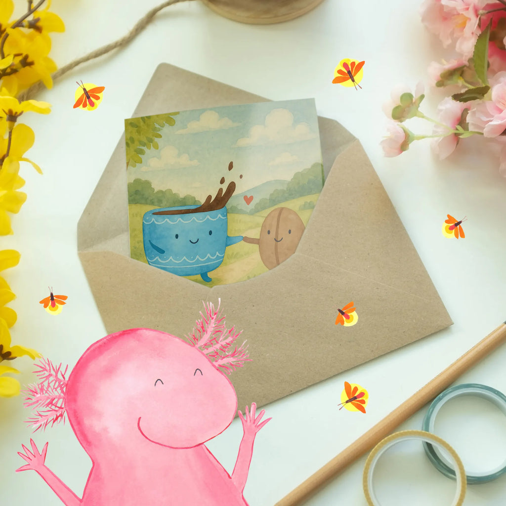 Grußkarte Kaffee Bohne Design Grußkarte, Klappkarte, Einladungskarte, Glückwunschkarte, Hochzeitskarte, Geburtstagskarte, Karte, Ansichtskarten, Tiermotive, Gute Laune, lustige Sprüche, Tiere, Kaffee, Kaffeebohne, Genuss, Zufriedenheit, Glück