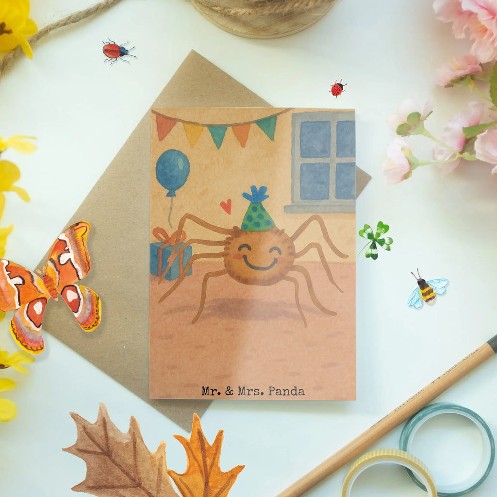 Grußkarte Spinne Agathe Party Design Grußkarte, Klappkarte, Einladungskarte, Glückwunschkarte, Hochzeitskarte, Geburtstagskarte, Karte, Ansichtskarten, Spinne Agathe, Spinne, Agathe, Videos, Merchandise, Selbstliebe, Wunder, Motivation, Glück