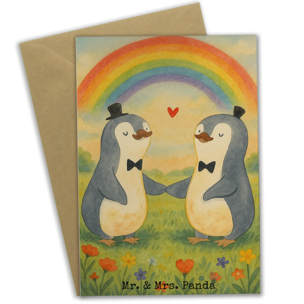 Grußkarte Pinguine Gay Pride Design Grußkarte, Klappkarte, Einladungskarte, Glückwunschkarte, Hochzeitskarte, Geburtstagskarte, Karte, Ansichtskarten, Hochzeit, Hochzeitsgeschenk, Ehe, Hochzeitsfeier, Trauung, Trauungsgeschenk, Verlobungsfeier, Verlobungsgeschenk, Hochzeitsgeschenkideen, Hochzeitsgeschenke für Brautpaar