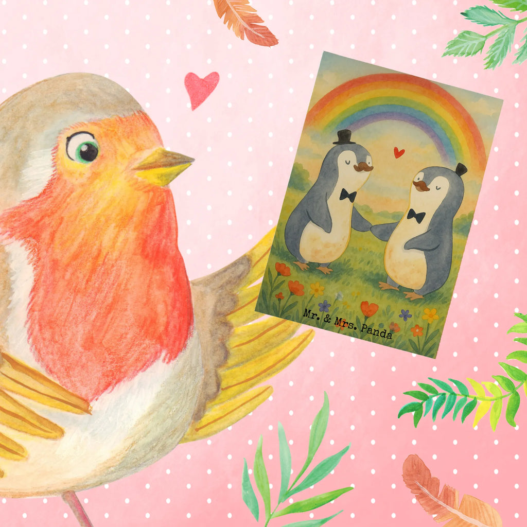 Grußkarte Pinguine Gay Pride Design Grußkarte, Klappkarte, Einladungskarte, Glückwunschkarte, Hochzeitskarte, Geburtstagskarte, Karte, Ansichtskarten, Hochzeit, Hochzeitsgeschenk, Ehe, Hochzeitsfeier, Trauung, Trauungsgeschenk, Verlobungsfeier, Verlobungsgeschenk, Hochzeitsgeschenkideen, Hochzeitsgeschenke für Brautpaar