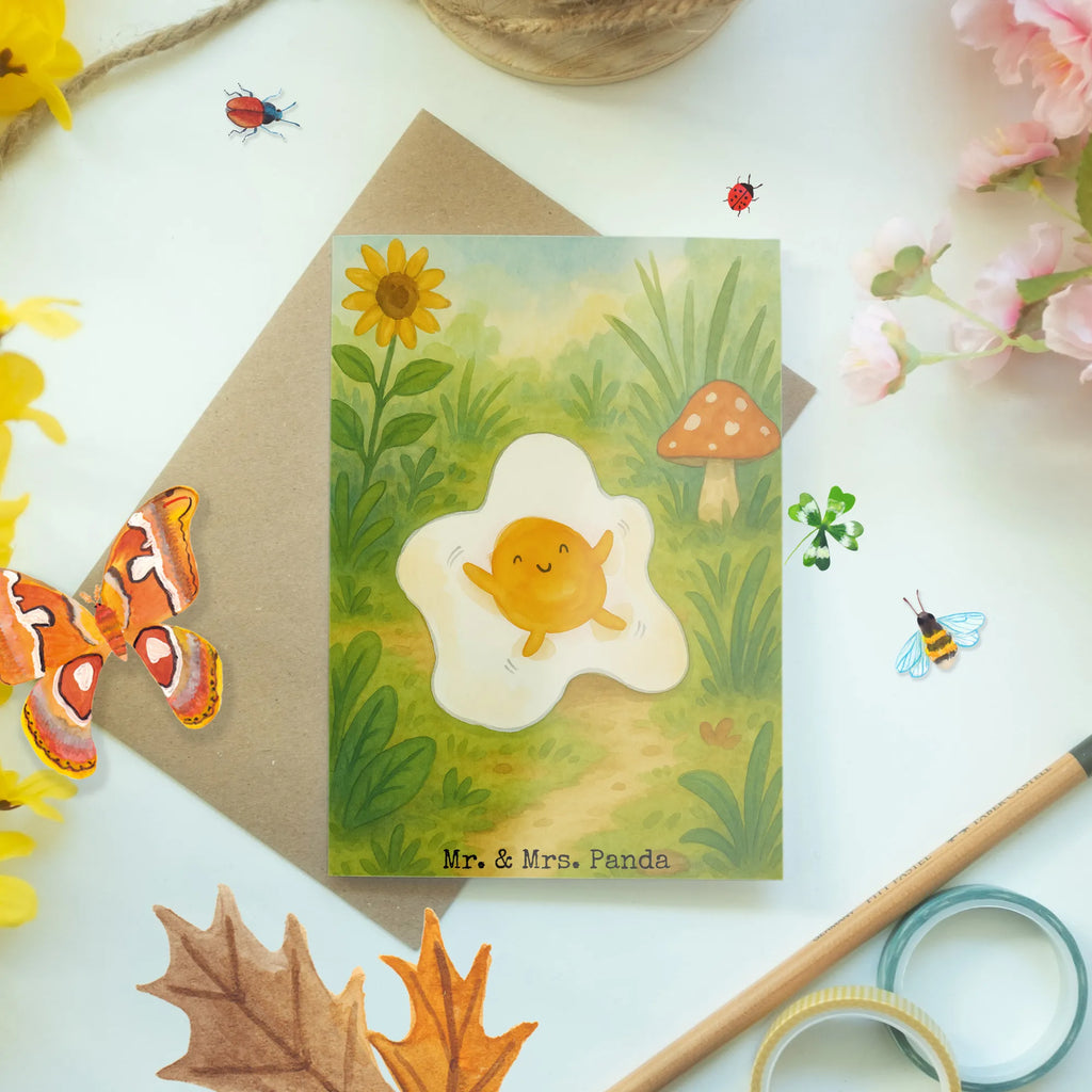 Grußkarte Spiegelei Ei Design Grußkarte, Klappkarte, Einladungskarte, Glückwunschkarte, Hochzeitskarte, Geburtstagskarte, Karte, Ansichtskarten, Tiermotive, Gute Laune, lustige Sprüche, Tiere, Ei, Spiegelei, Schön, Tag, Glücklich, Liebe