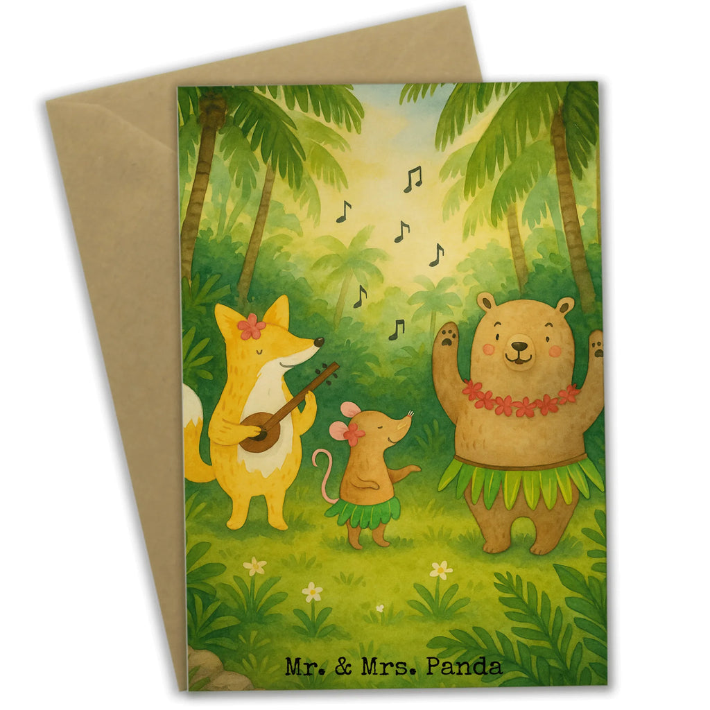 Grußkarte Waldtiere Aloha Design Grußkarte, Klappkarte, Einladungskarte, Glückwunschkarte, Hochzeitskarte, Geburtstagskarte, Karte, Ansichtskarten, Tiermotive, Gute Laune, lustige Sprüche, Tiere, Wald, Waldtiere, Musik, Aloha, Bär, Hase, Igel, Tanzen, Leben, Lachen