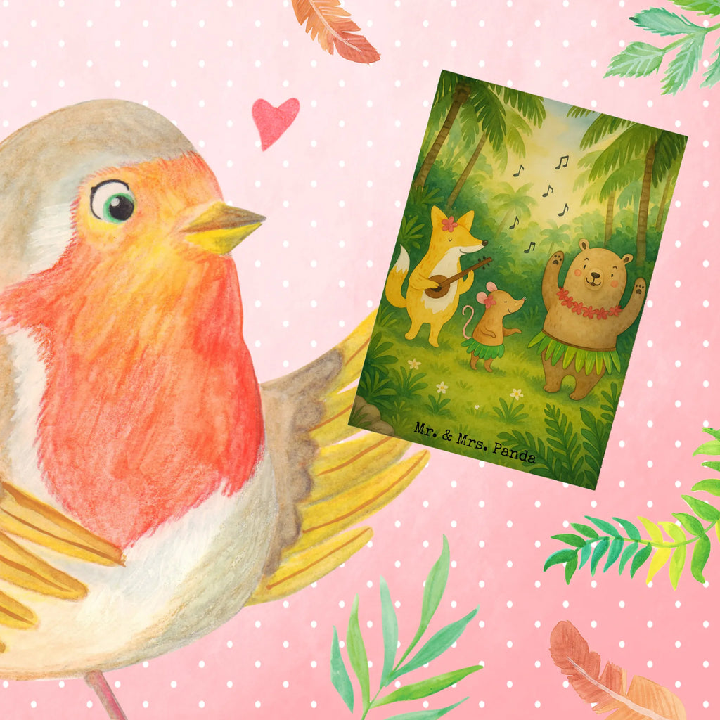 Grußkarte Waldtiere Aloha Design Grußkarte, Klappkarte, Einladungskarte, Glückwunschkarte, Hochzeitskarte, Geburtstagskarte, Karte, Ansichtskarten, Tiermotive, Gute Laune, lustige Sprüche, Tiere, Wald, Waldtiere, Musik, Aloha, Bär, Hase, Igel, Tanzen, Leben, Lachen