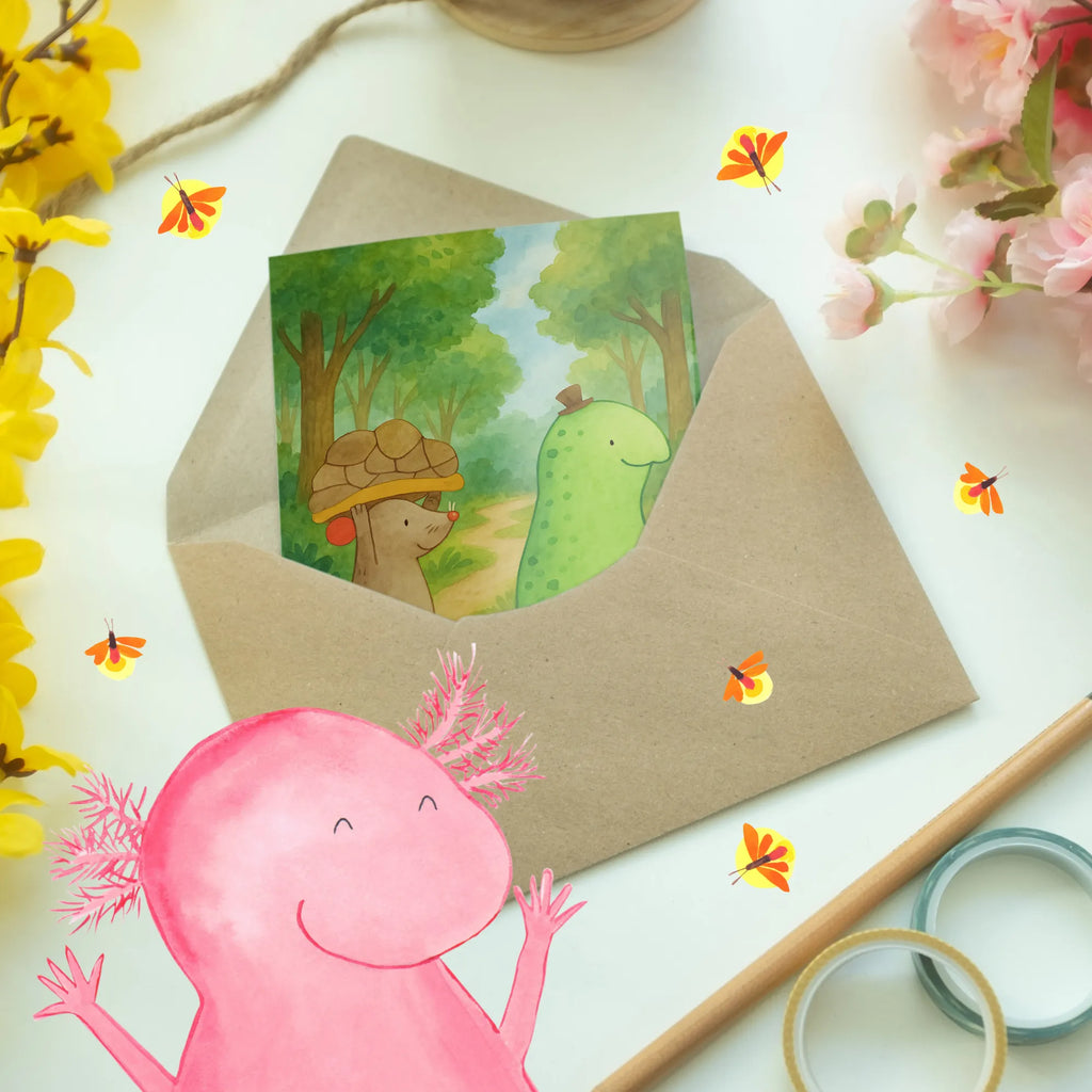 Grußkarte Schildkröte Maus Design Grußkarte, Klappkarte, Einladungskarte, Glückwunschkarte, Hochzeitskarte, Geburtstagskarte, Karte, Ansichtskarten, Schildkröte, Maus, Freunde, Freundinnen, beste Freunde, beste Freundinnen