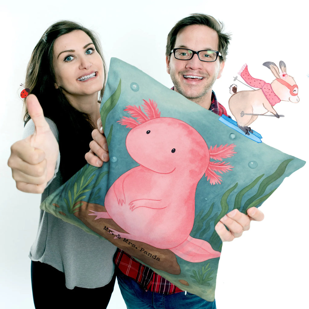 40x40 Kissen Axolotl Niedlich Design Kissenhülle, Kopfkissen, Sofakissen, Dekokissen, Motivkissen, sofakissen, sitzkissen, Kissen, Kissenbezüge, Kissenbezug 40x40, Kissen 40x40, Kissenhülle 40x40, Zierkissen, Couchkissen, Dekokissen Sofa, Sofakissen 40x40, Dekokissen 40x40, Kopfkissen 40x40, Kissen 40x40 Waschbar, Axolotl, Molch, Axolot, vergnügt, fröhlich, zufrieden, Lebensstil, Weisheit, Lebensweisheit, Liebe, Freundin