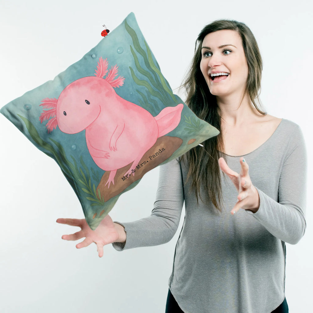 40x40 Kissen Axolotl Niedlich Design Kissenhülle, Kopfkissen, Sofakissen, Dekokissen, Motivkissen, sofakissen, sitzkissen, Kissen, Kissenbezüge, Kissenbezug 40x40, Kissen 40x40, Kissenhülle 40x40, Zierkissen, Couchkissen, Dekokissen Sofa, Sofakissen 40x40, Dekokissen 40x40, Kopfkissen 40x40, Kissen 40x40 Waschbar, Axolotl, Molch, Axolot, vergnügt, fröhlich, zufrieden, Lebensstil, Weisheit, Lebensweisheit, Liebe, Freundin