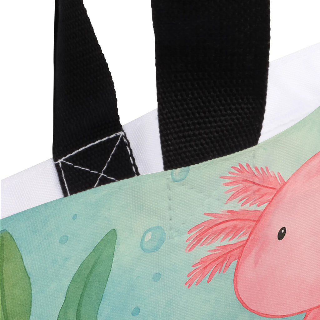 Shopper Axolotl Niedlich Design Beutel, Einkaufstasche, Tasche, Strandtasche, Einkaufsbeutel, Shopper, Schultasche, Freizeittasche, Tragebeutel, Schulbeutel, Alltagstasche, Axolotl, Molch, Axolot, vergnügt, fröhlich, zufrieden, Lebensstil, Weisheit, Lebensweisheit, Liebe, Freundin