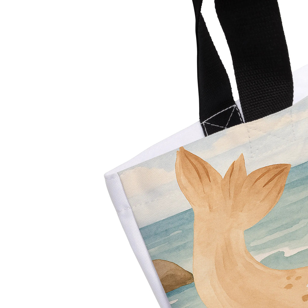 Shopper Robbe Liegen Design Beutel, Einkaufstasche, Tasche, Strandtasche, Einkaufsbeutel, Shopper, Schultasche, Freizeittasche, Tragebeutel, Schulbeutel, Alltagstasche, Tiermotive, Gute Laune, lustige Sprüche, Tiere, Robbe, Robben, Seehund, Strand, Meerestier, Ostsee, Nordsee, Lachen, Freude