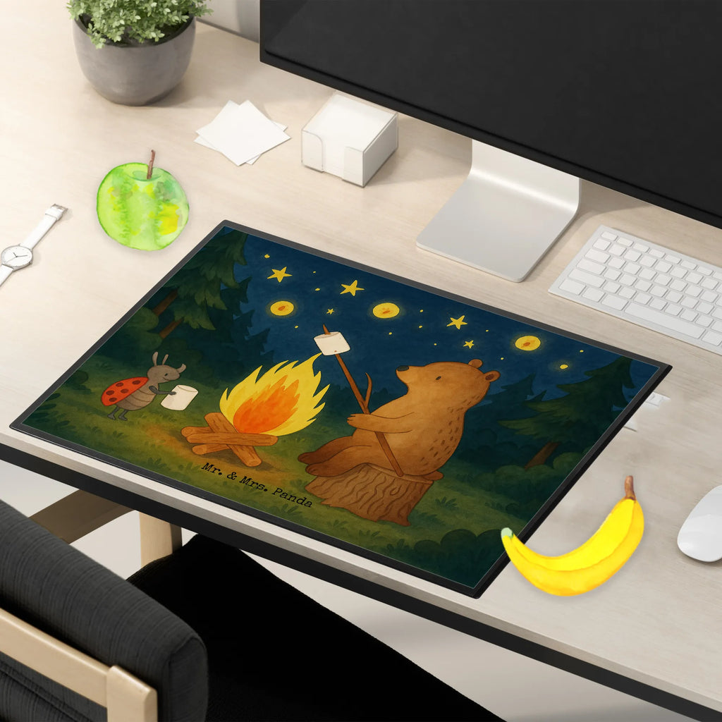 Schreibtischunterlage Bär & Marienkäfer Lagerfeuer Design Schreibunterlage, Schreibtischauflage, Bürobedarf, Büroartikel, Schreibwaren, Schreibtisch Unterlagen, Schreibtischunterlage Groß, Bär, Teddy, Teddybär, Lagerfeuer