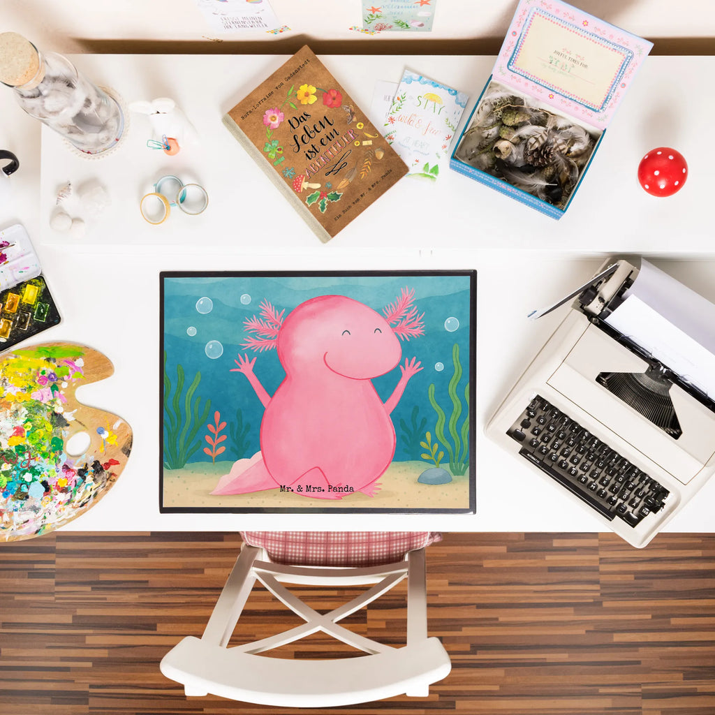 Schreibtischunterlage Axolotl Hurra Design Schreibunterlage, Schreibtischauflage, Bürobedarf, Büroartikel, Schreibwaren, Schreibtisch Unterlagen, Schreibtischunterlage Groß, Axolotl, Molch, Axolot, Schwanzlurch, Lurch, Lurche, fröhlich, Spaß, Freude, Motivation, Zufriedenheit