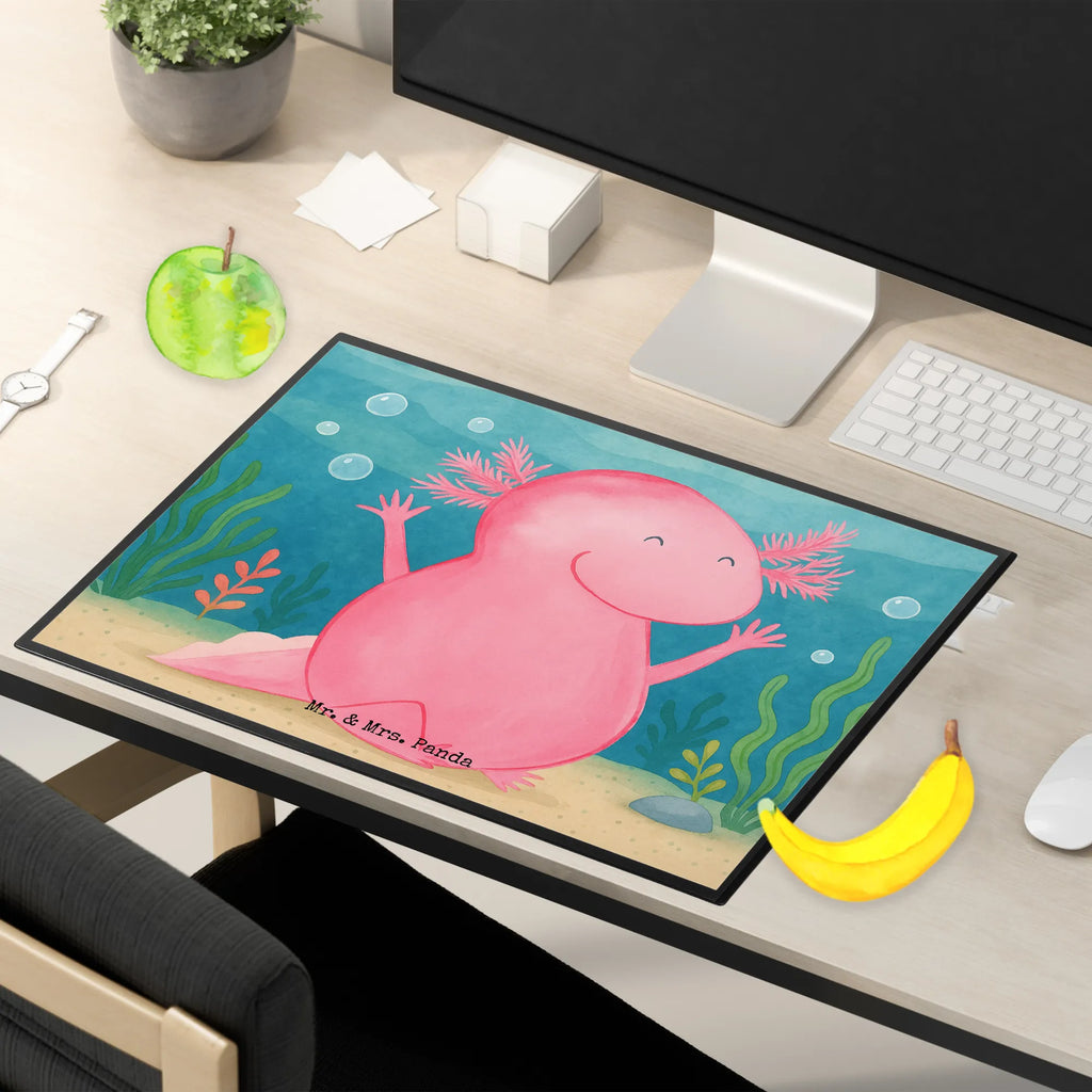 Schreibtischunterlage Axolotl Hurra Design Schreibunterlage, Schreibtischauflage, Bürobedarf, Büroartikel, Schreibwaren, Schreibtisch Unterlagen, Schreibtischunterlage Groß, Axolotl, Molch, Axolot, Schwanzlurch, Lurch, Lurche, fröhlich, Spaß, Freude, Motivation, Zufriedenheit