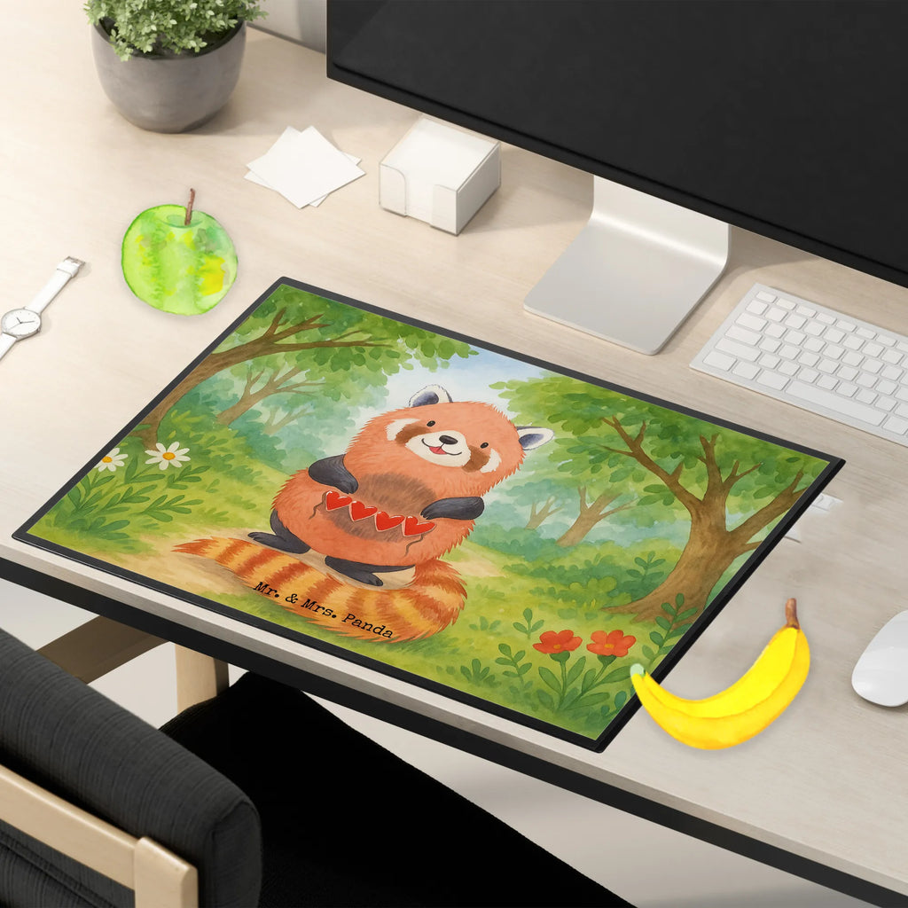 Schreibtischunterlage Roter Panda Design Schreibunterlage, Schreibtischauflage, Bürobedarf, Büroartikel, Schreibwaren, Schreibtisch Unterlagen, Schreibtischunterlage Groß, Tiermotive, Gute Laune, lustige Sprüche, Tiere, Panda, Liebe, Rot, Herz, Liebling, Lieblingsmensch