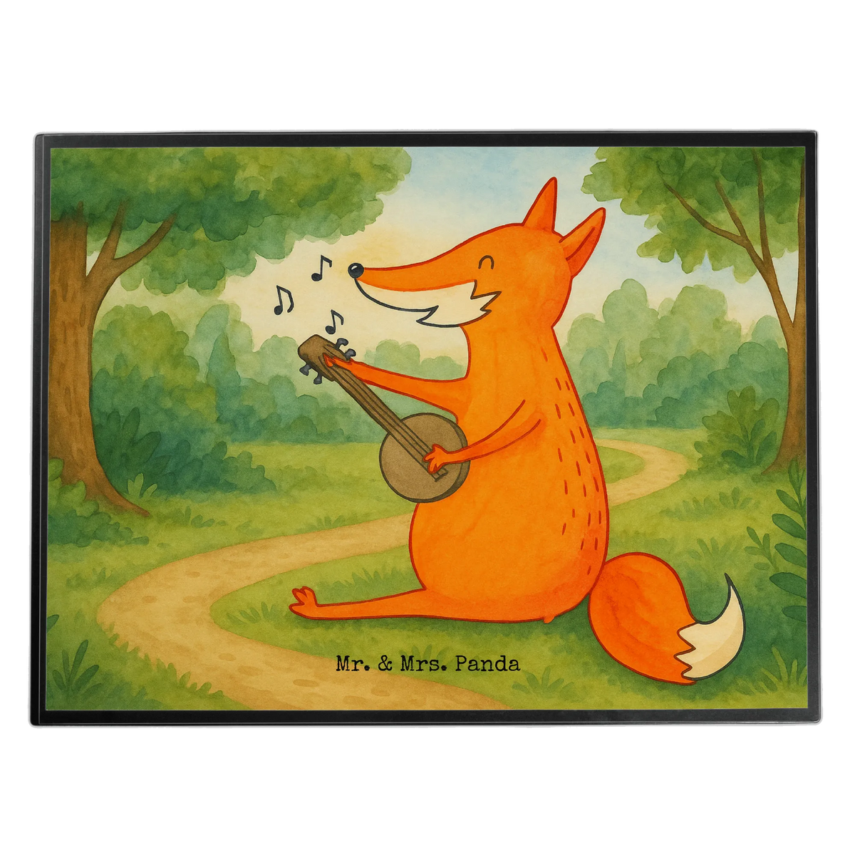 Desk pad Fox guitar Design animal lover, foxes, forest wildlife, clever as a fox, music saying, singer, guitar, musician, gift musician